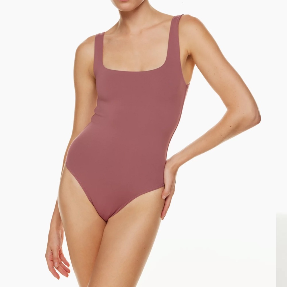 Babaton Contour Tank Bodysuit in Red Willow